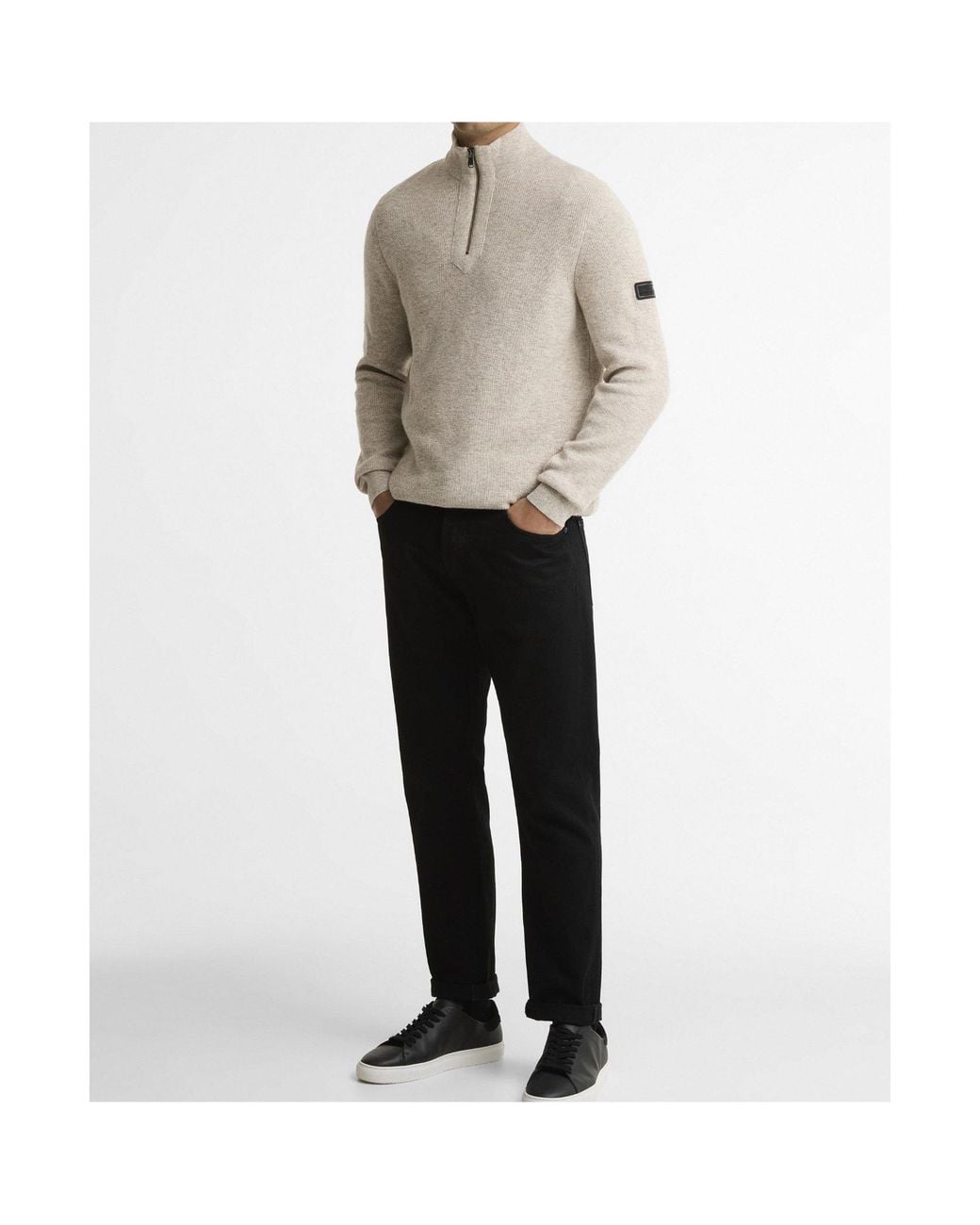Barbour Pink Quarter Zip Rib Knit Sweater for men