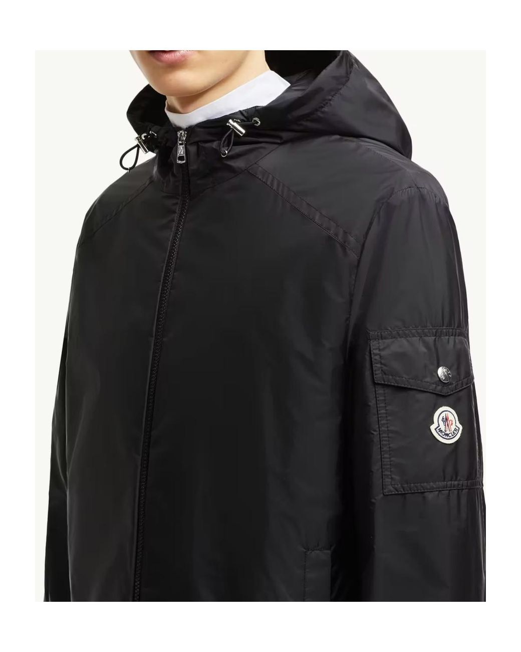 Moncler Black Etiache Hooded Rain Jacket for men