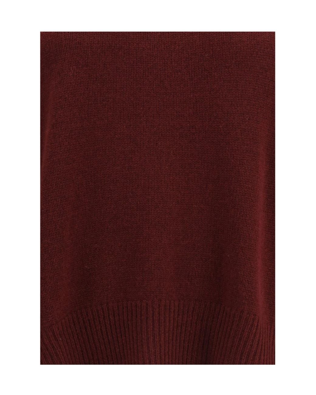 Allude Red Ribbed-Hem Crewneck Jumper