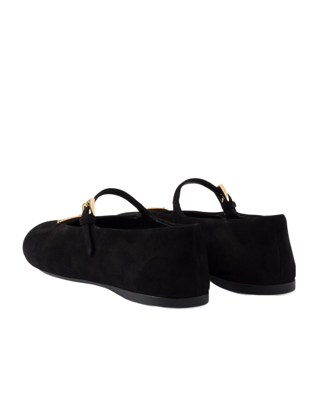Prada Black Suede Ballerinas