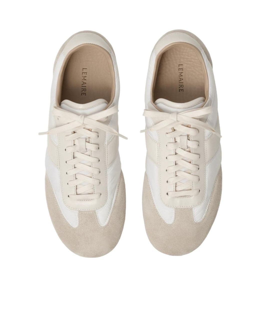 Lemaire White Low Top Lace Up Sneakers