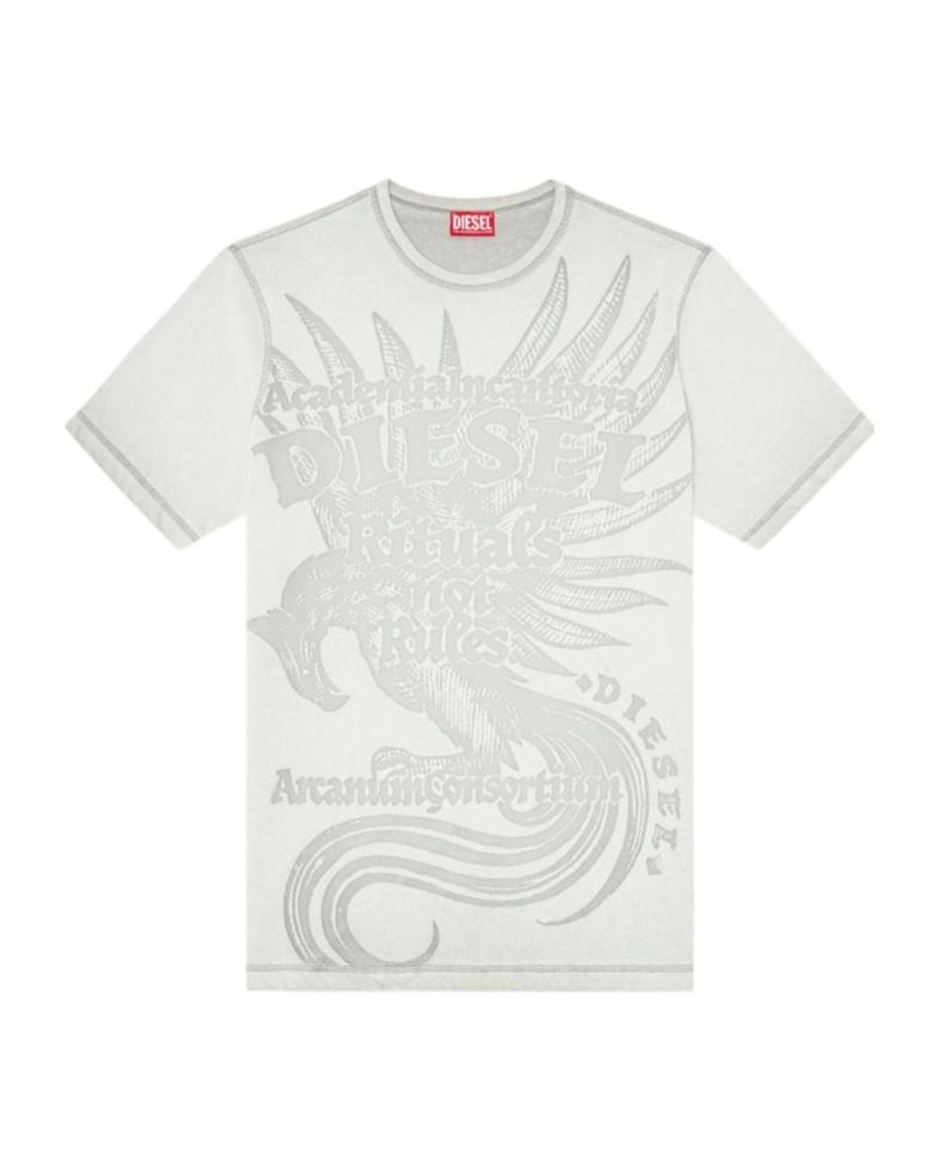 DIESEL White T-Rawjust-Aa1 Crewneck T-Shirt for men