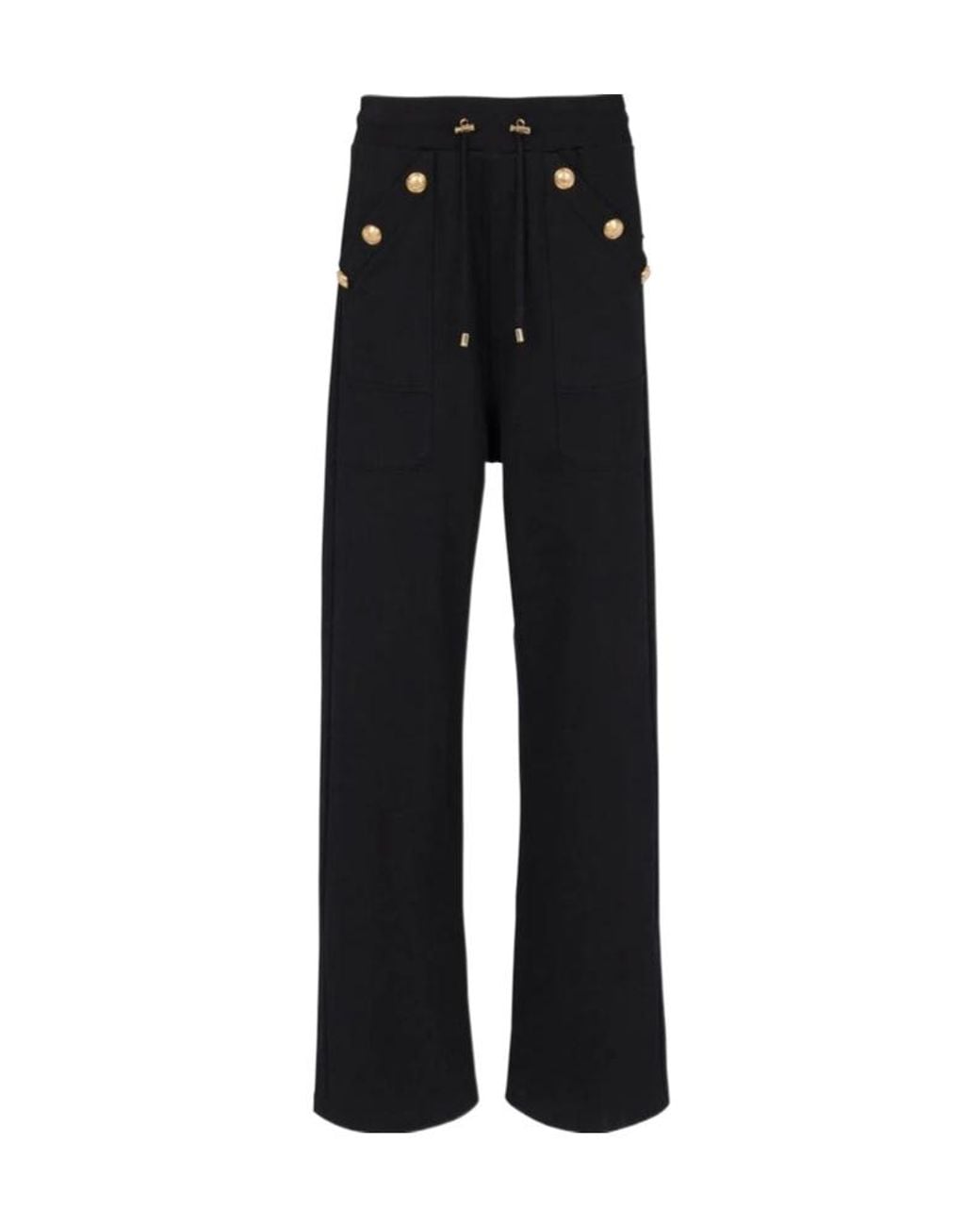 Balmain Black Loose-Fitting Buttoned Joggers