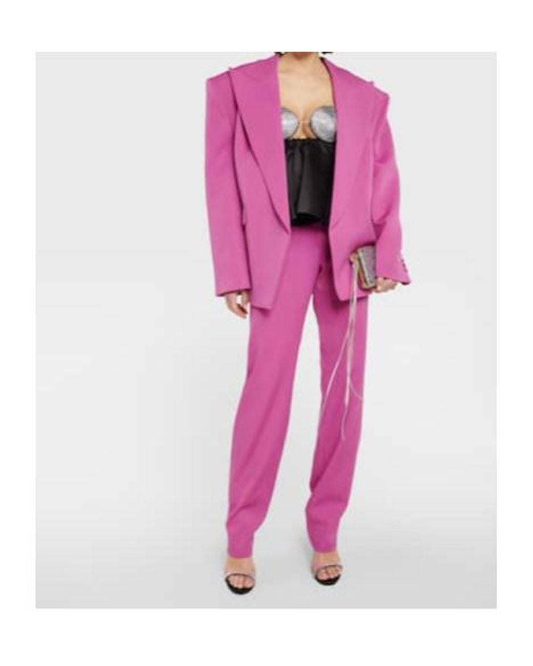 Magda Butrym Pink Low-Rise Straight Wool Pants