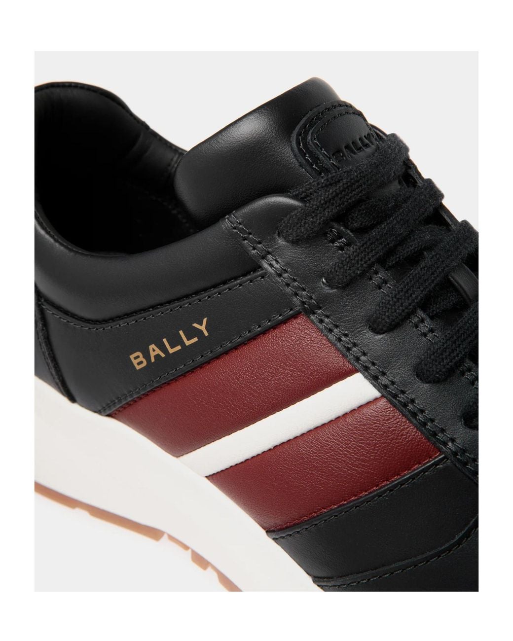 Bally Black Striped Lace Sneakers for men