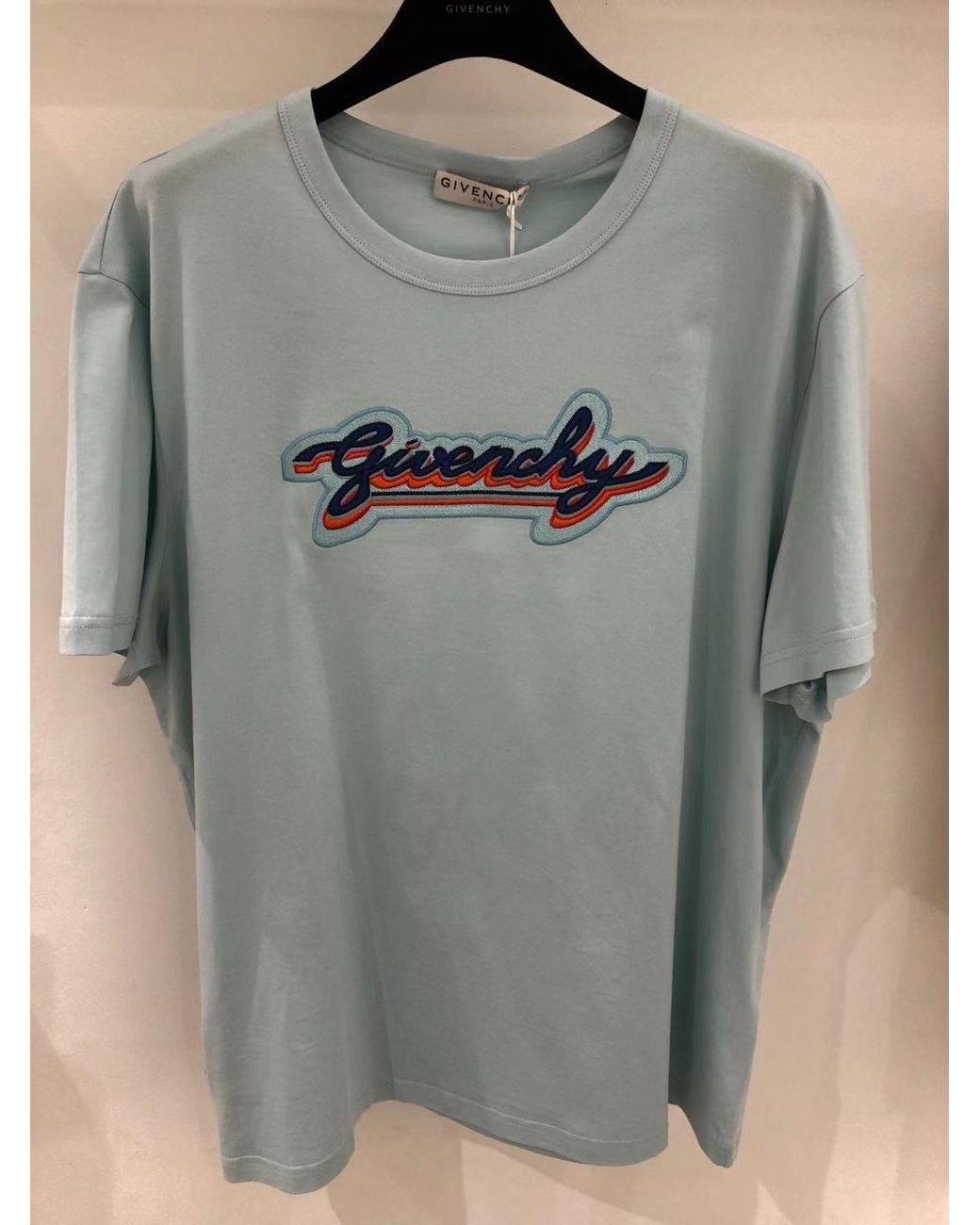 Givenchy Blue Embroidered Logo T-Shirt