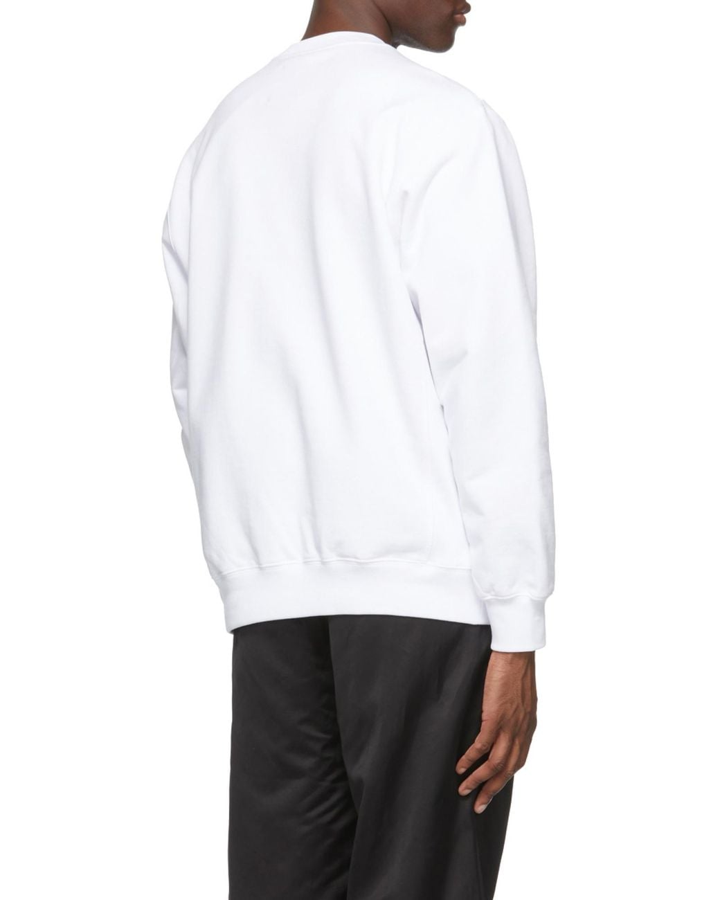 Opening Ceremony White Warped Logo Printed Sweatshirt for men