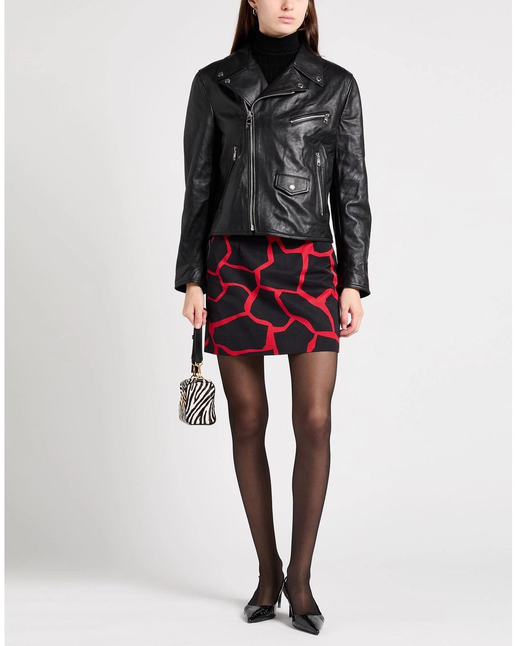 Dolce & Gabbana Red Color-Block A-Line Skirt