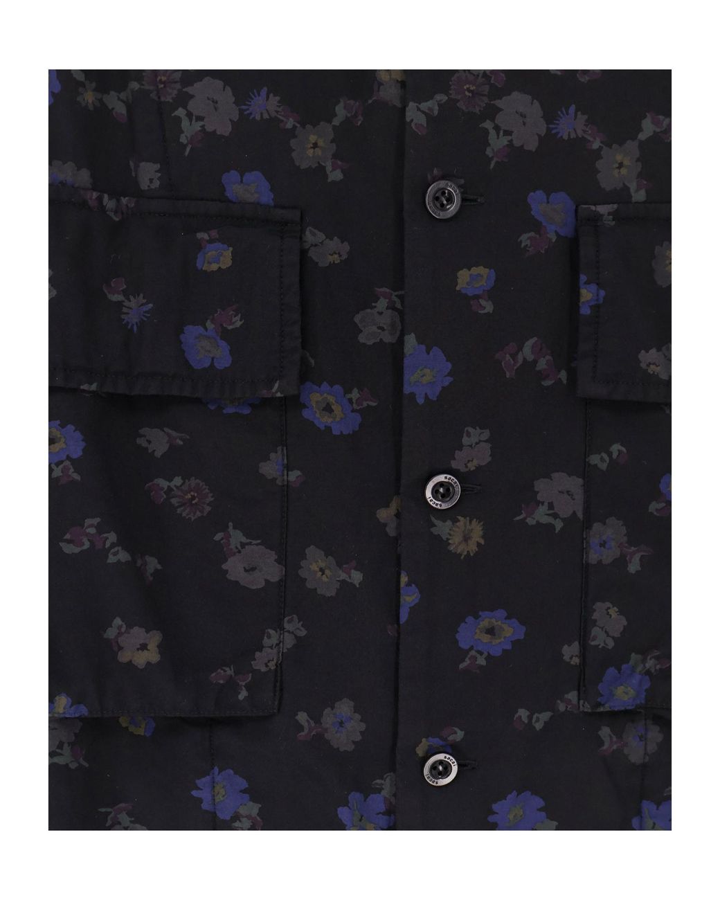 Sacai Blue Floral Print Shirt for men