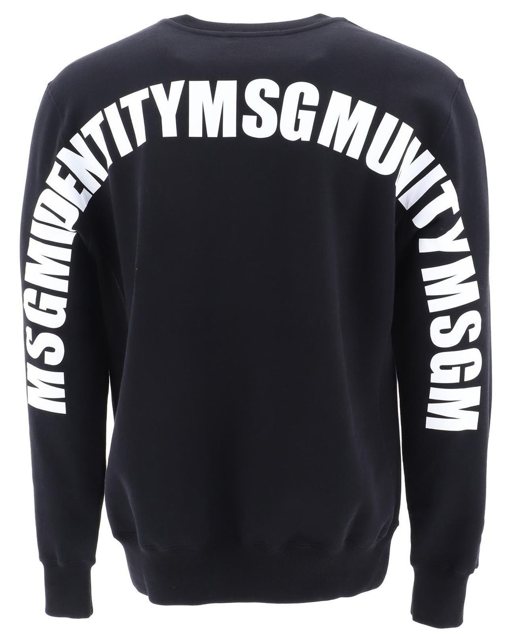 MSGM Blue Slogan Printed Cotton Pullover for men