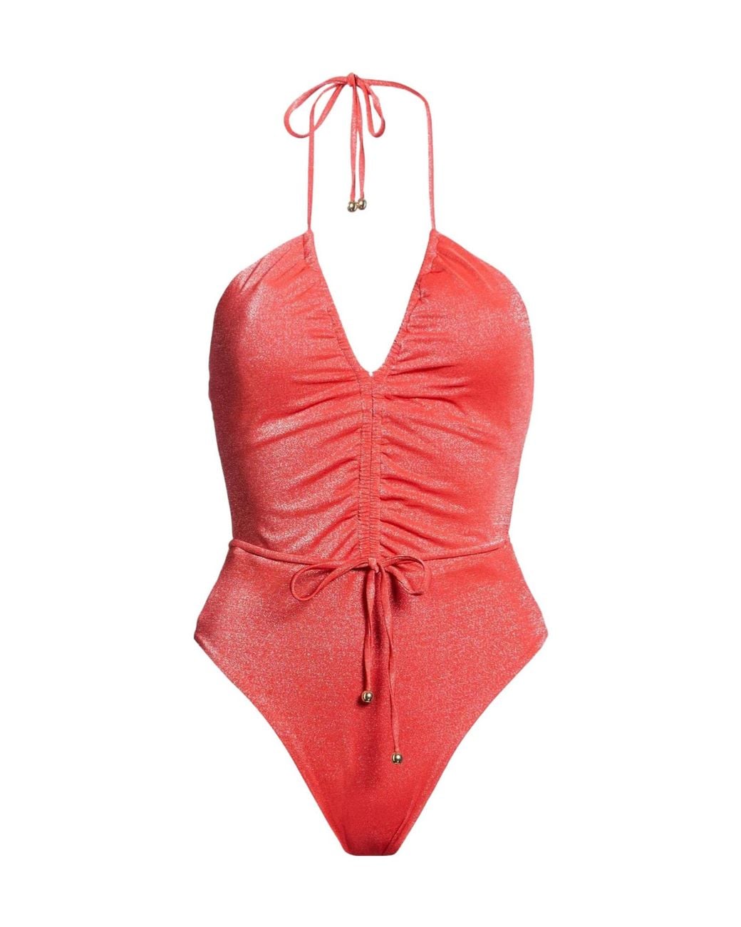 Max Mara Red Metallic One-Piece Swimsuit