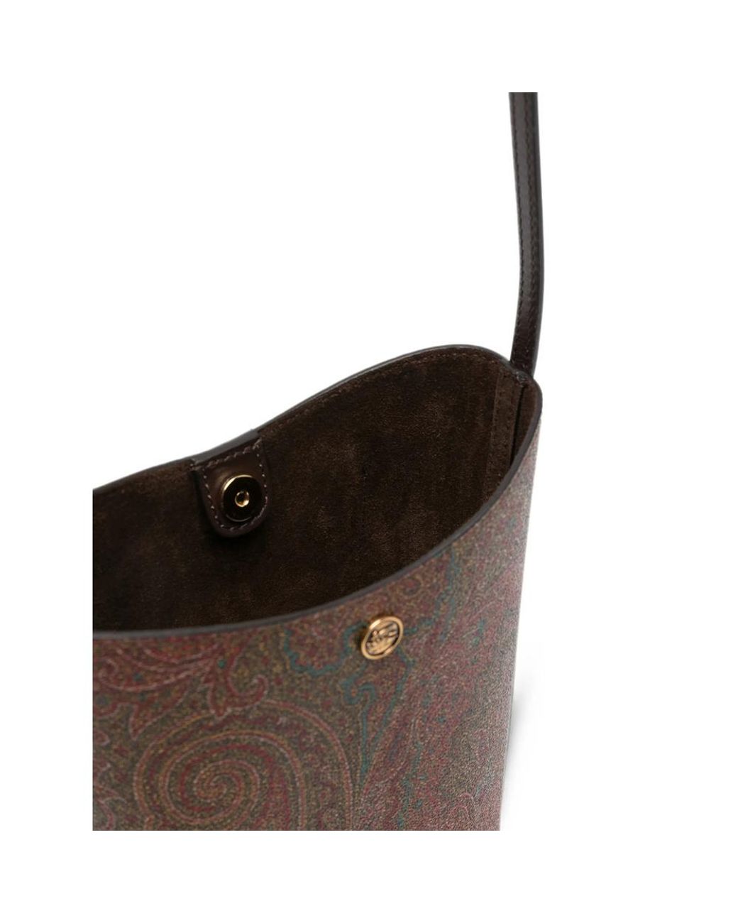 Etro White Paisley Bucket Shoulder Bag