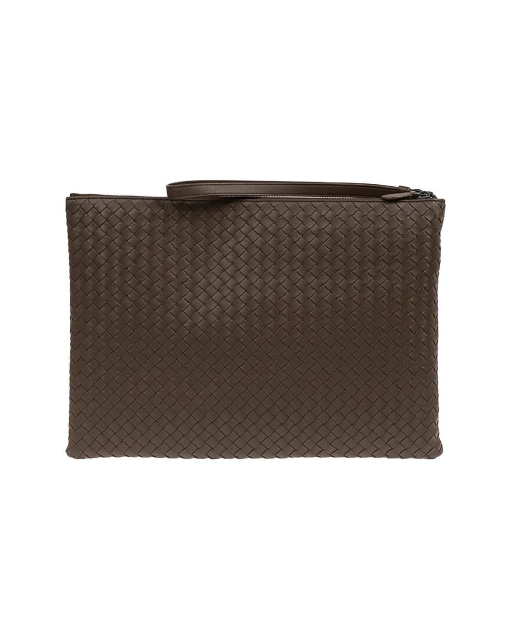 Bottega Veneta Brown Intrecciato Strap Clutch