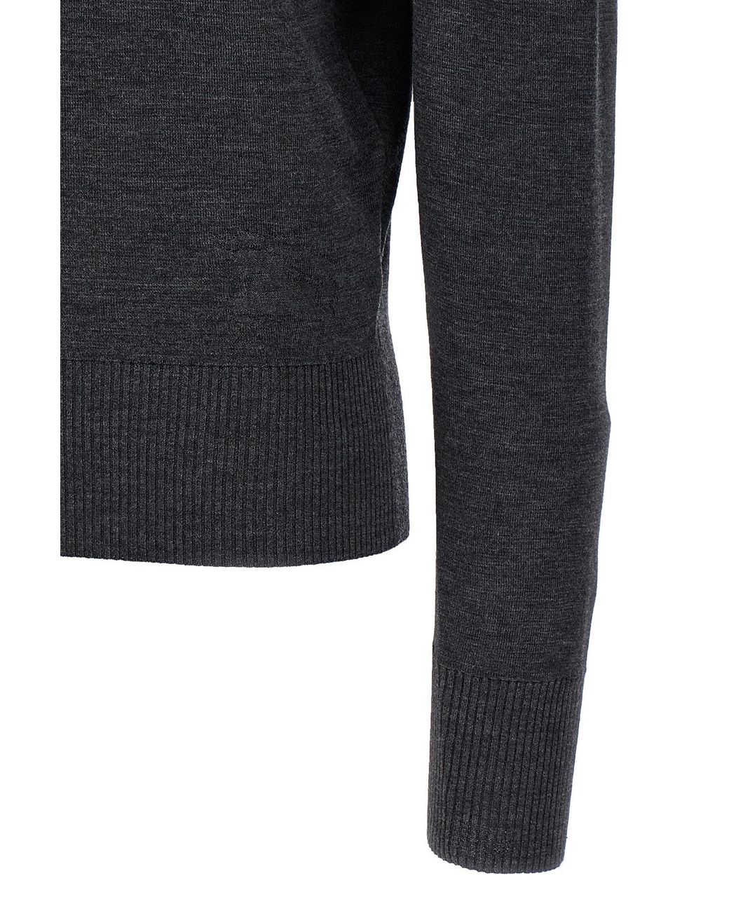 Burberry Black High-Neck Wool Knit Sweater