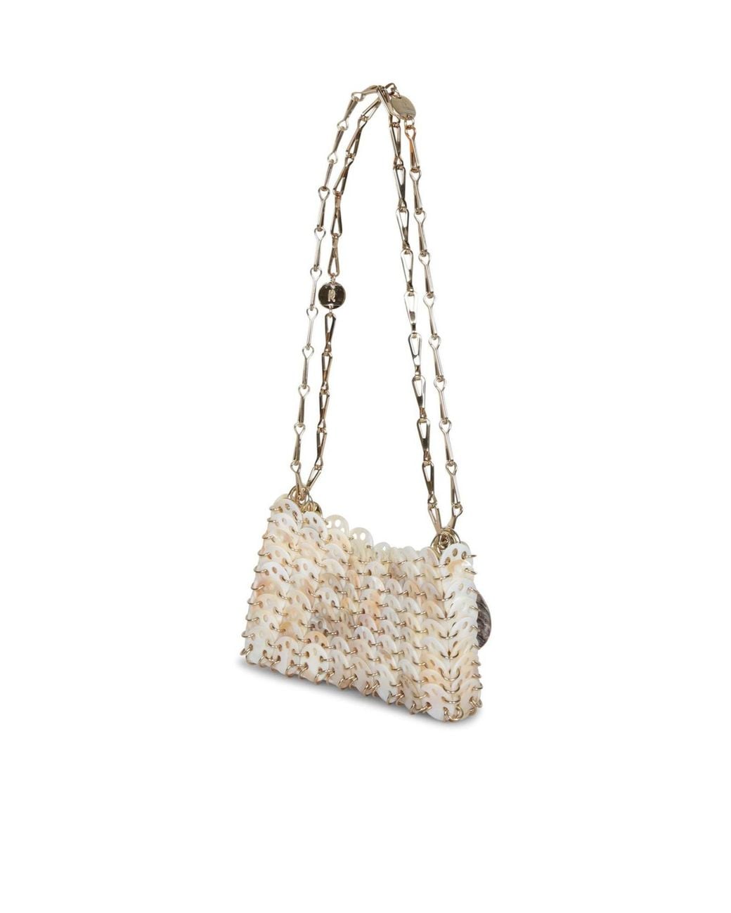 Rabanne White 1969 Shell Discs Nano Bag