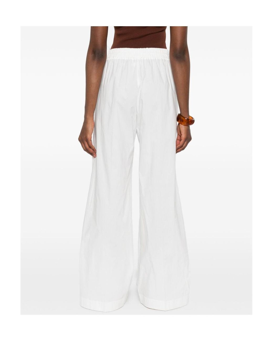 Forte_forte White Elasticated-Waistband Trousers