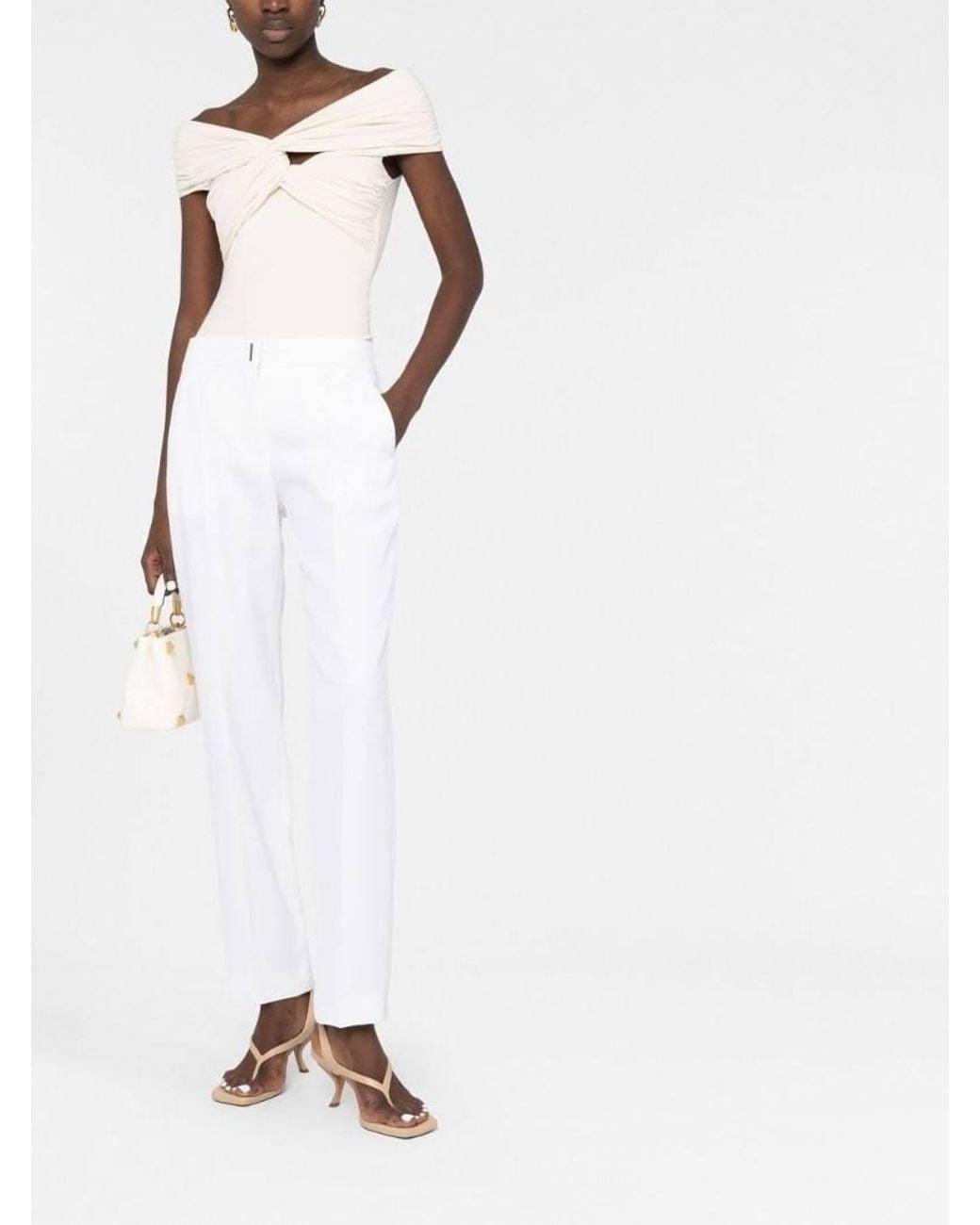 Givenchy White Straight-Leg Tailored Pants
