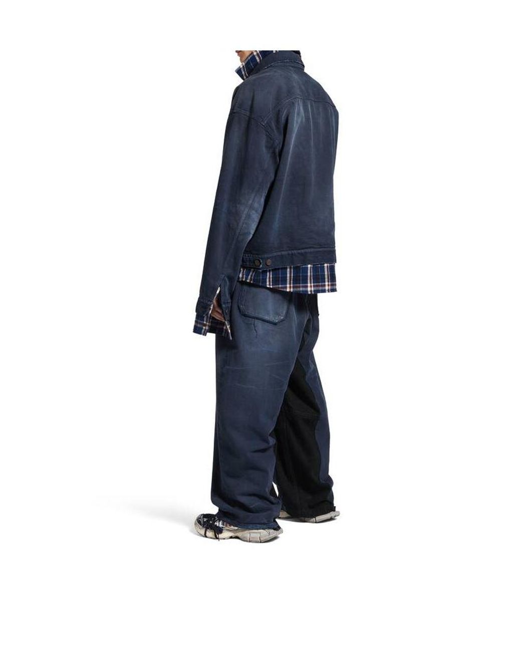 Balenciaga Blue Patched Shirt Jacket for men