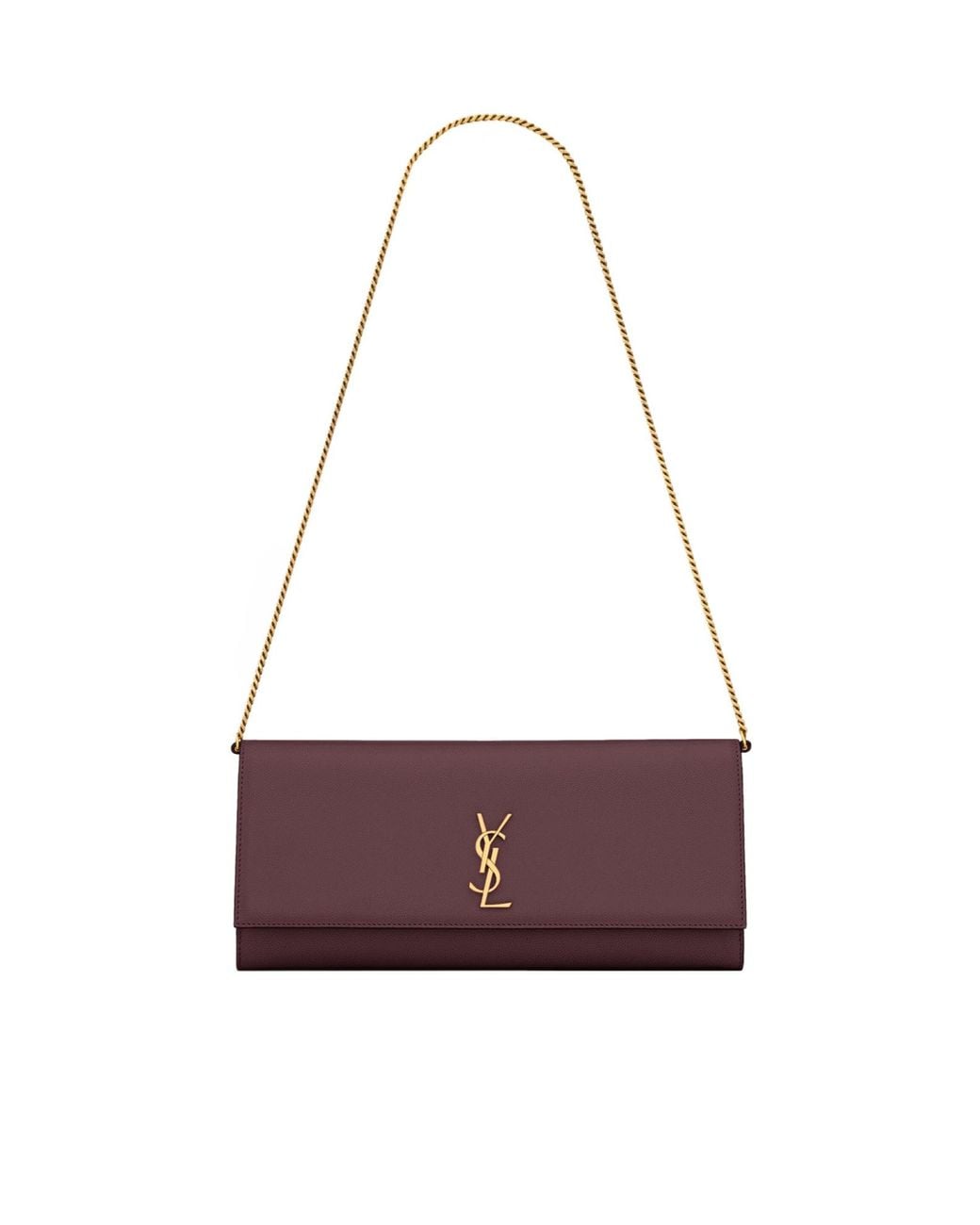 Saint Laurent Purple Kate Foldover Top Clutch Bag