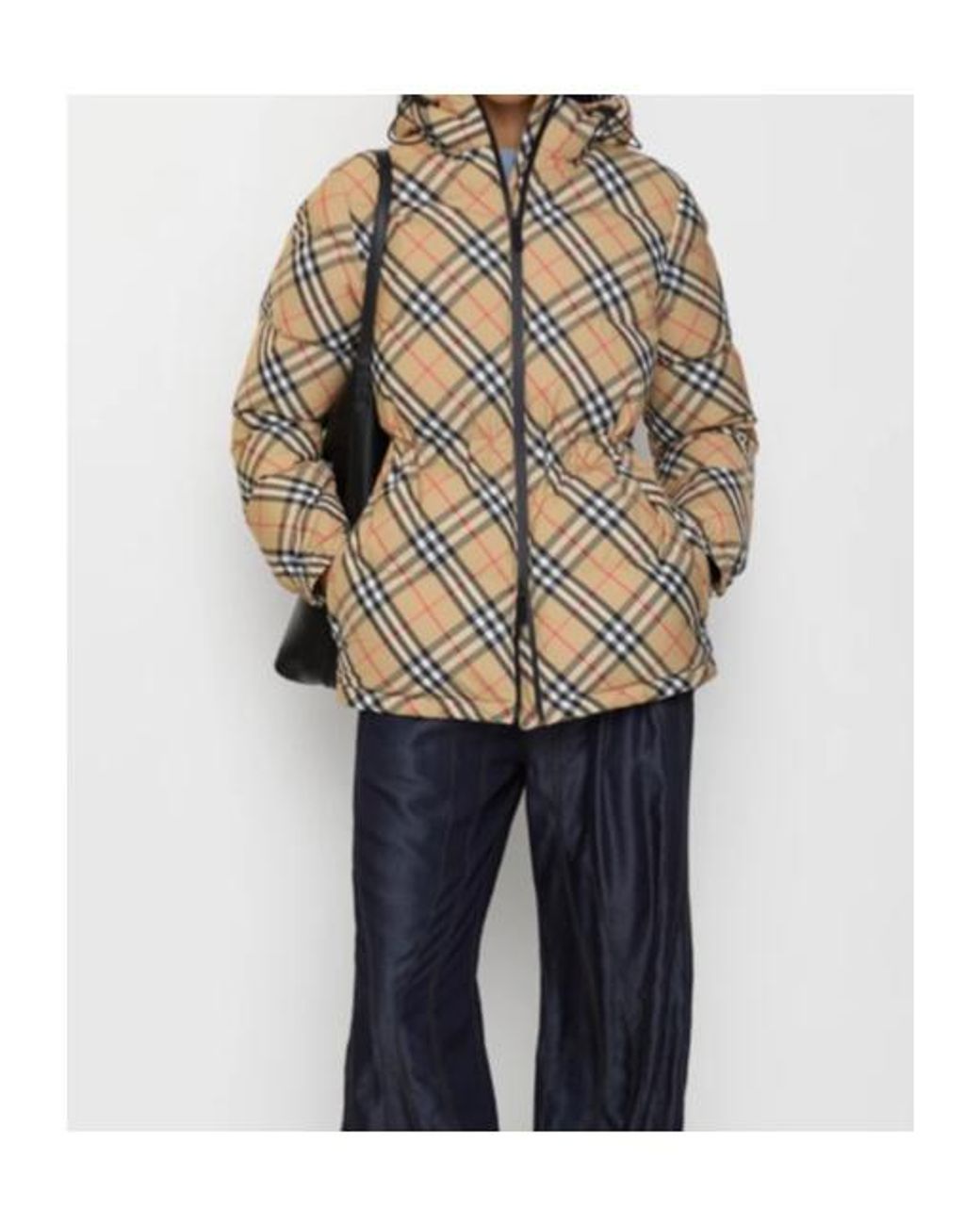 Burberry Metallic Vintage Checked Hooded Puffer Jacket