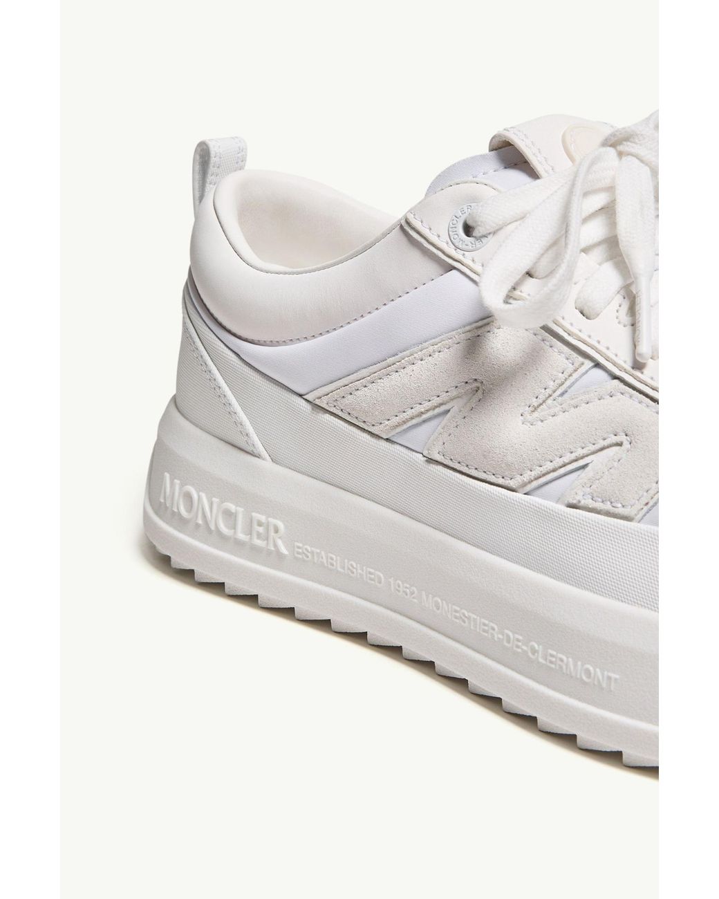 Moncler White Moncler Altive Nubuck & Suede Trainers