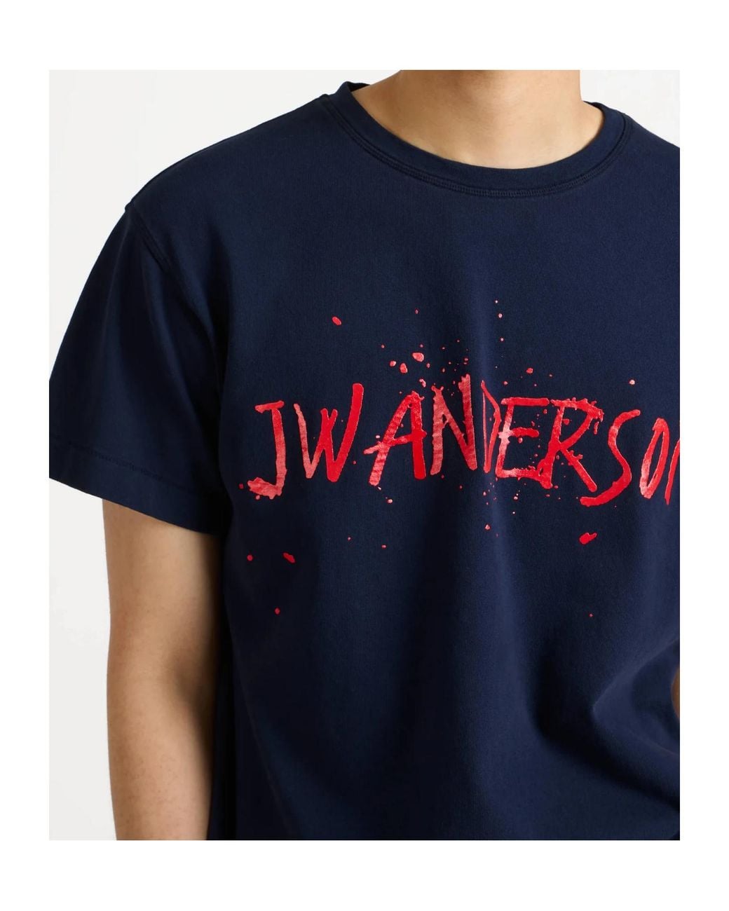 J.W. Anderson Blue Jw Anderson Logo Printed Crewneck T-Shirt for men