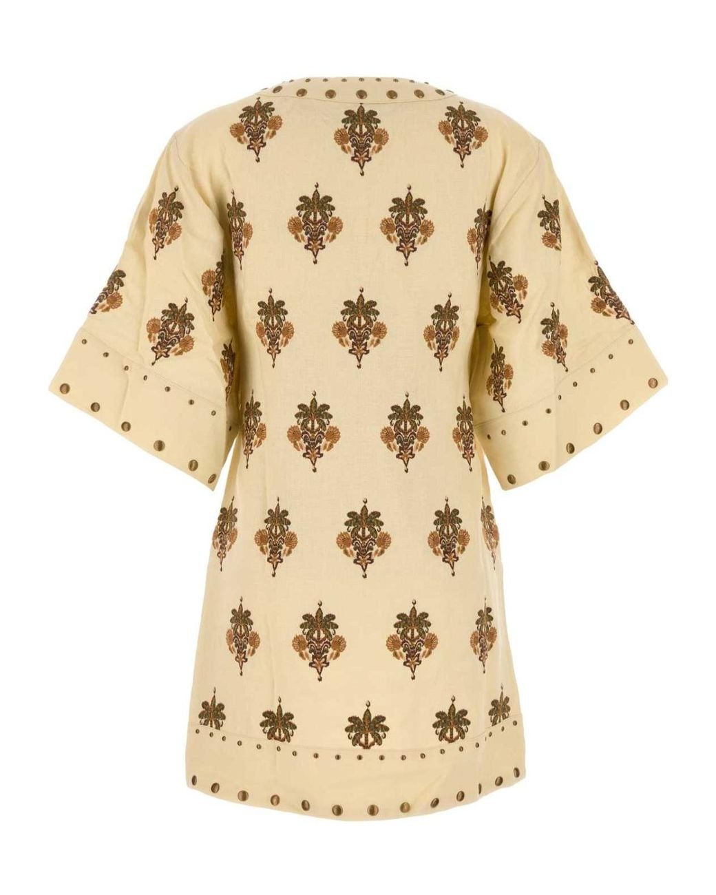Farm Rio Natural Coconut Tree Tapestry Tunic Dress