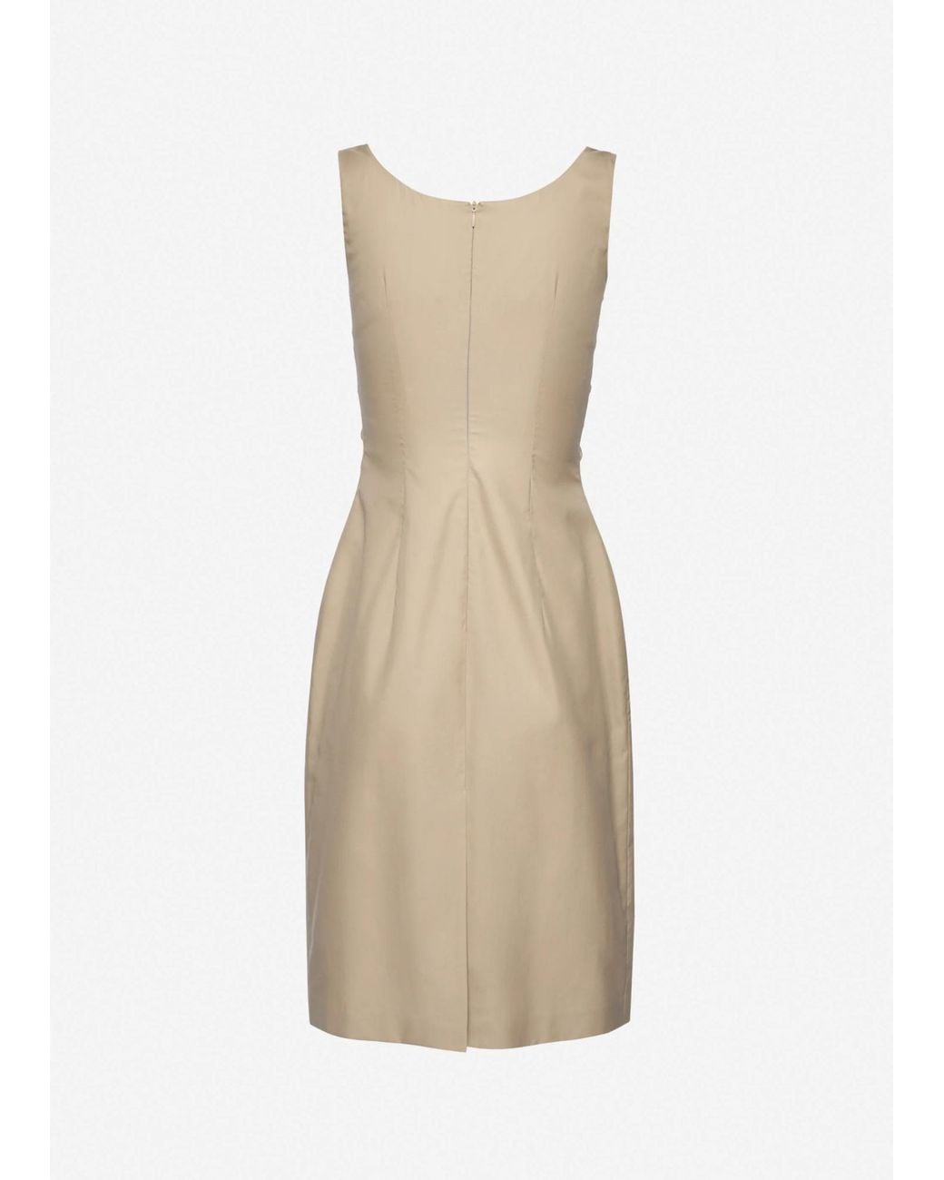 Magda Butrym Natural Gathered Cotton-Blend Midi Dress