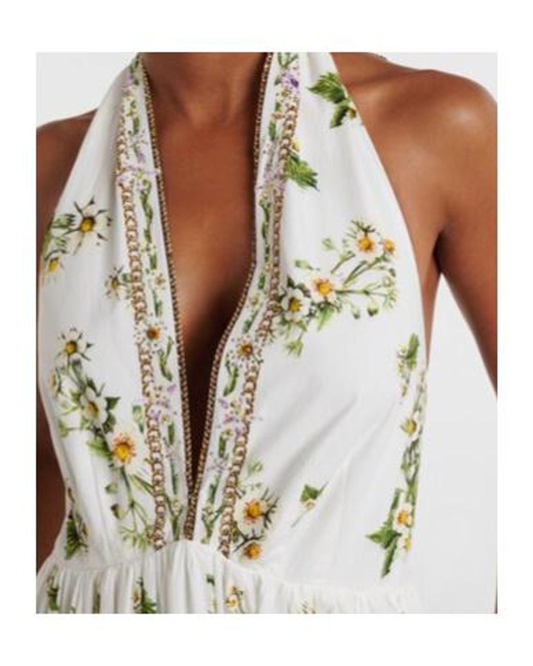 Camilla White Embellished Cotton Maxi Dress