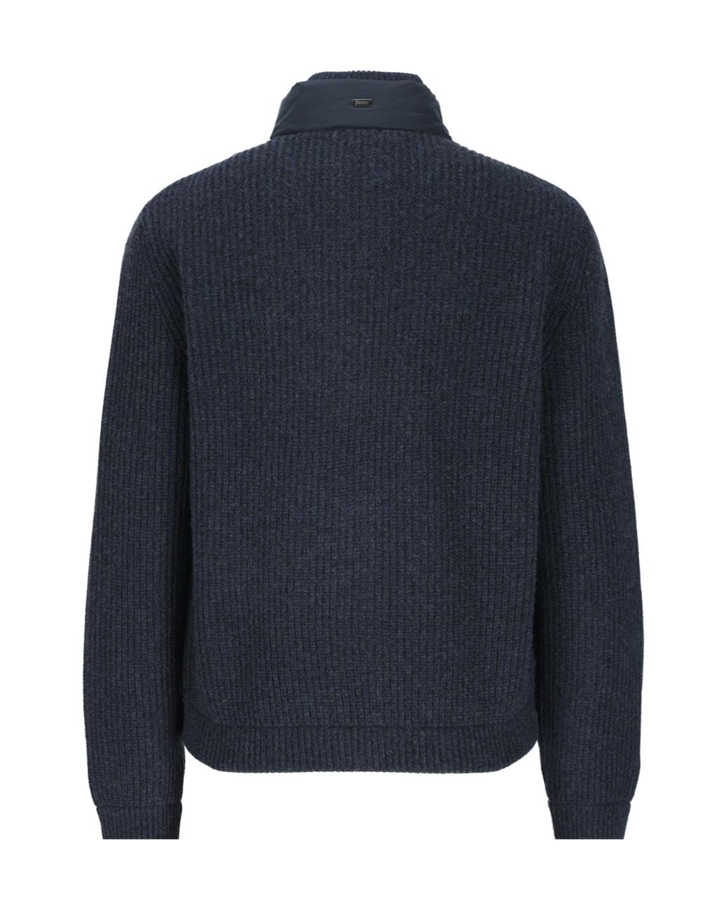 Herno Blue Quilted Knit Hybrid Jacket for men