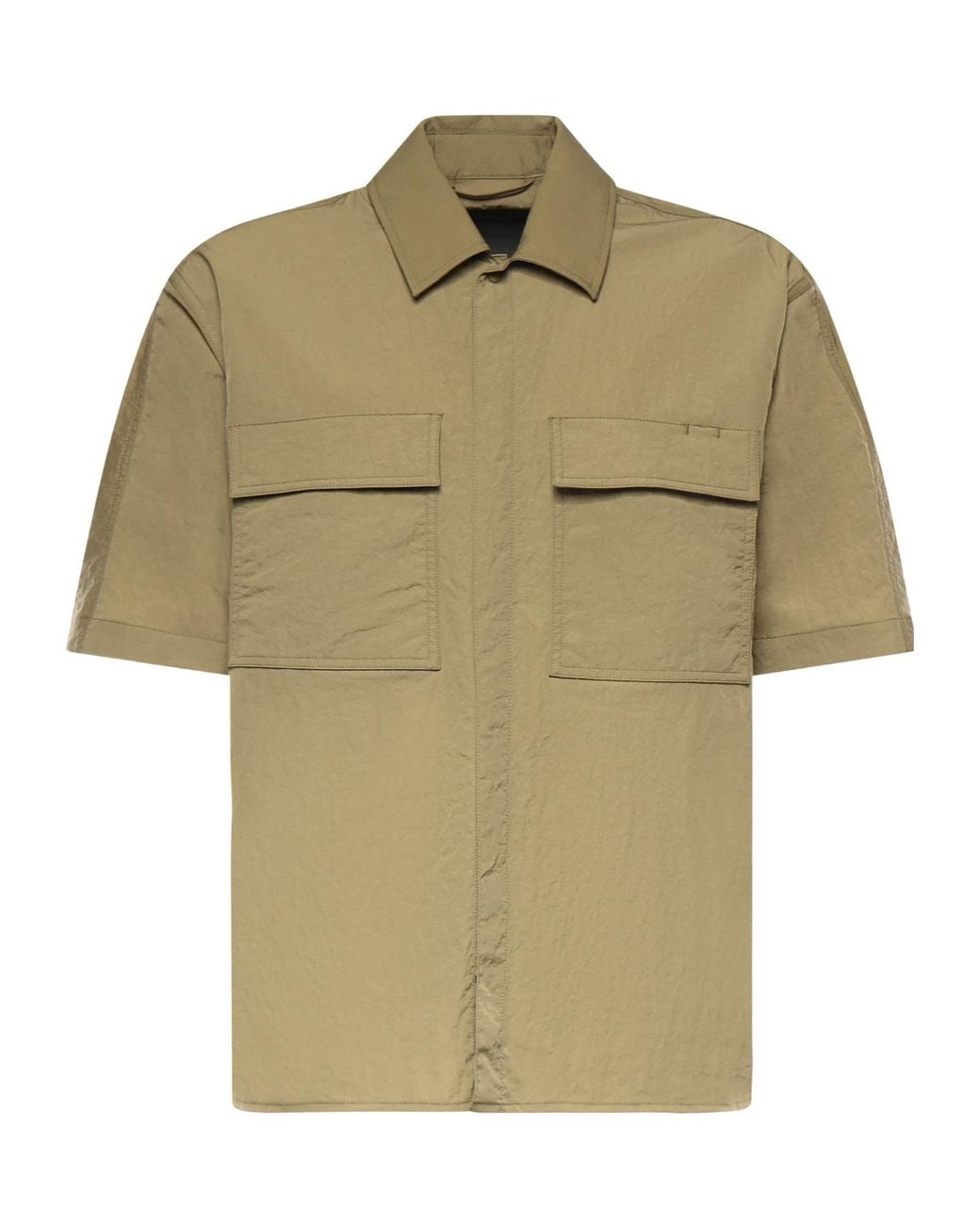 Herno Green Laminar Short-Sleeve Utility Shirt for men