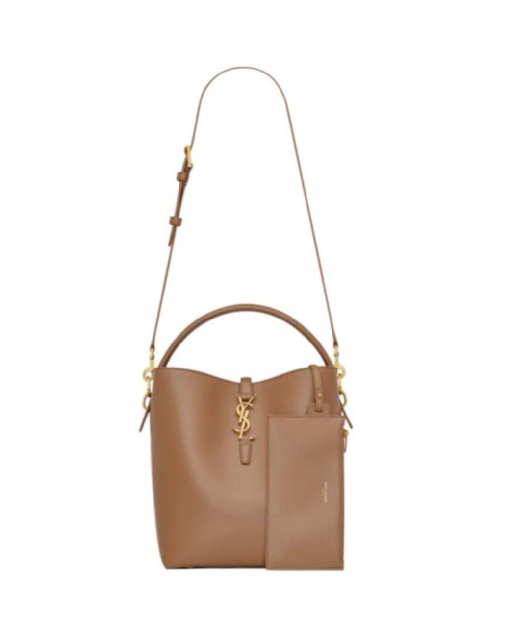 Saint Laurent Brown Le 37 Logo Plaque Tote Bag