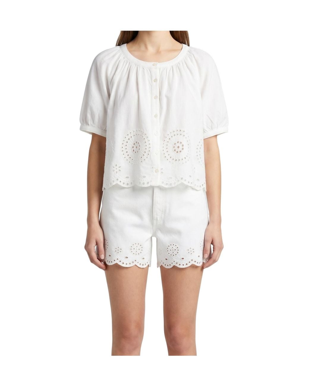 FRAME White Crew Neck Shirt