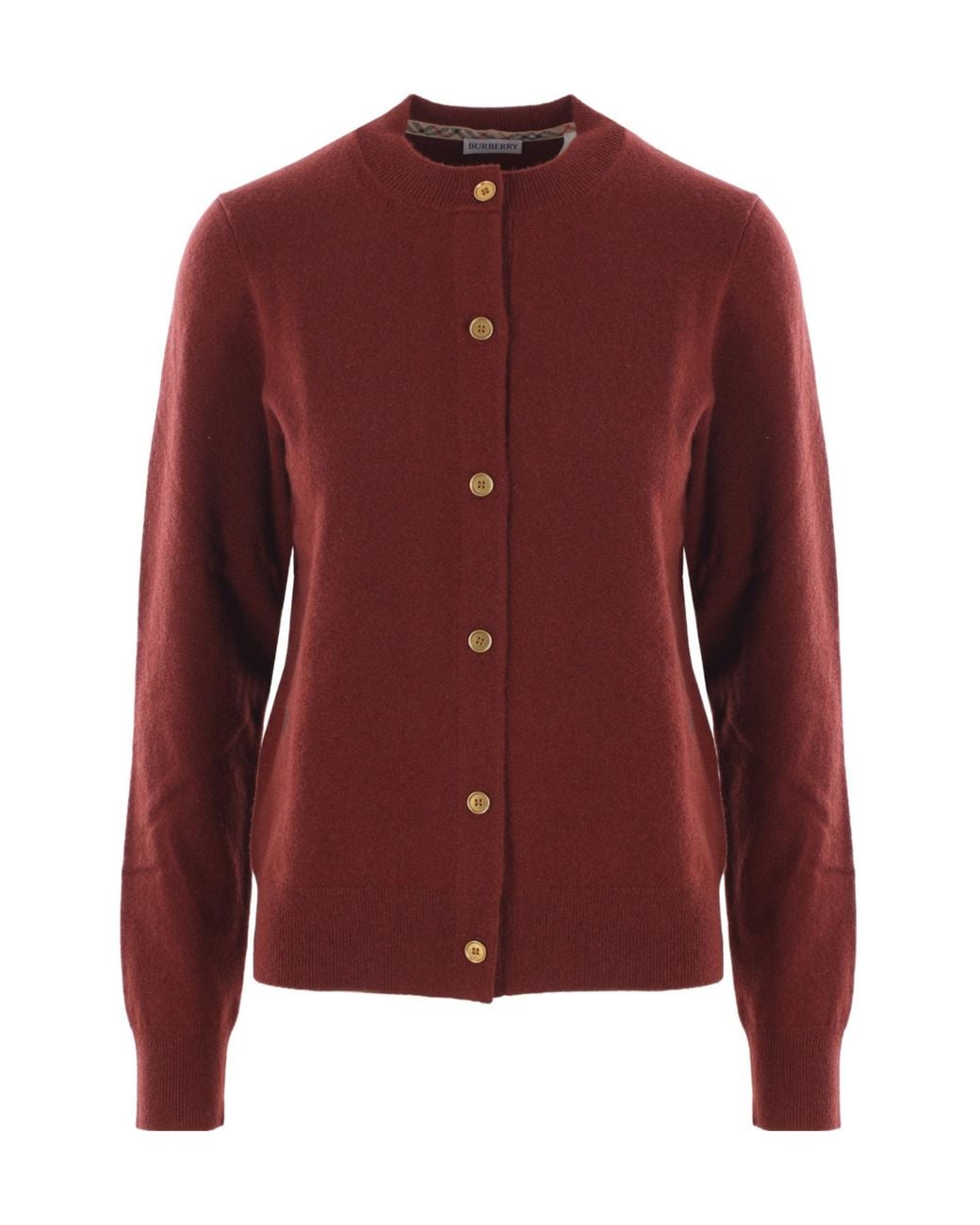 Burberry Brown Cashmere Ekd-Embroidered Cardigan
