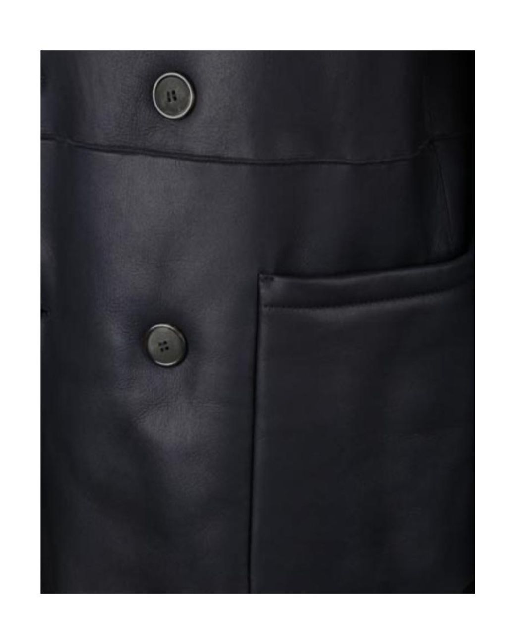Giorgio Armani Blue Double-Breasted Reversible Coat for men