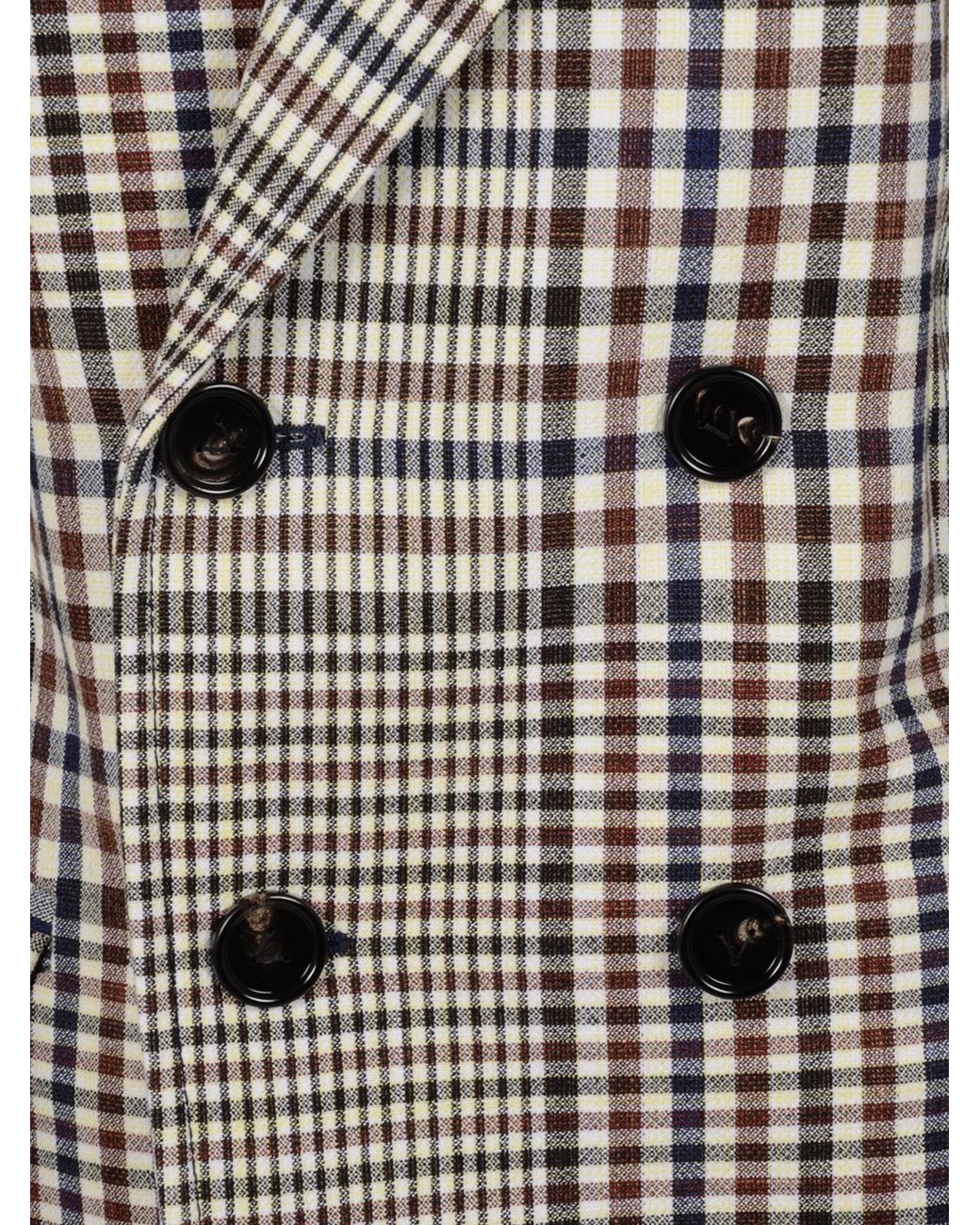 Bottega Veneta Gray Double-Breasted Checked Jacket