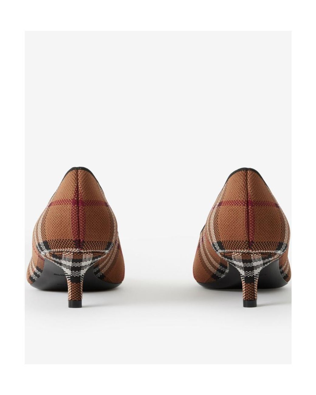 Burberry Brown Plaid Pointed High Heels