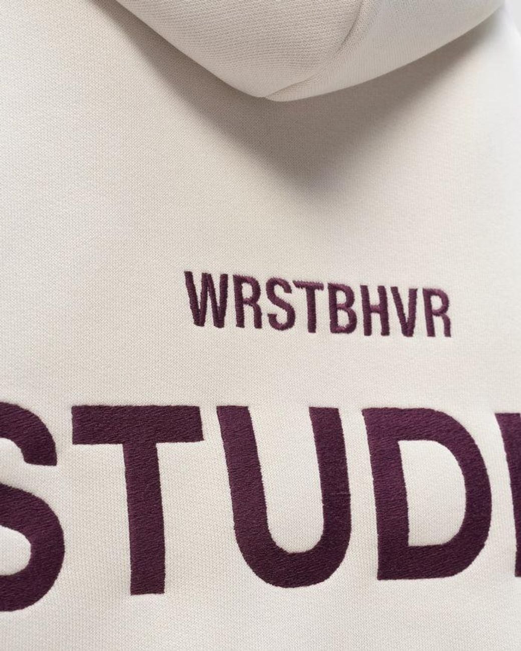 WRSTBHVR White Pouch Hoodie for men