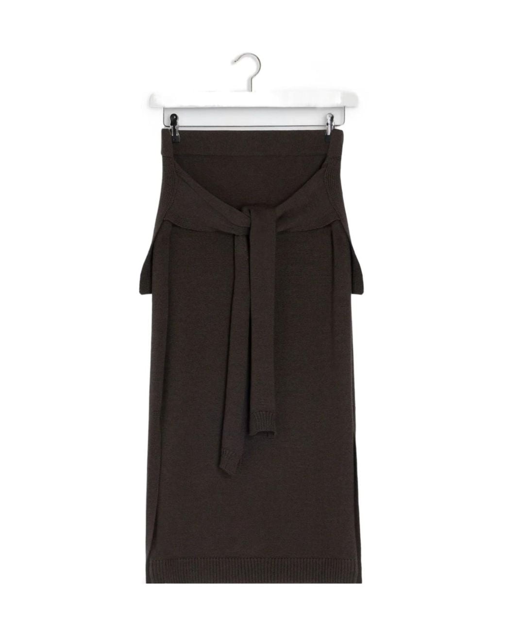 Lemaire Black Tie-Around Side Slit Midi Skirt