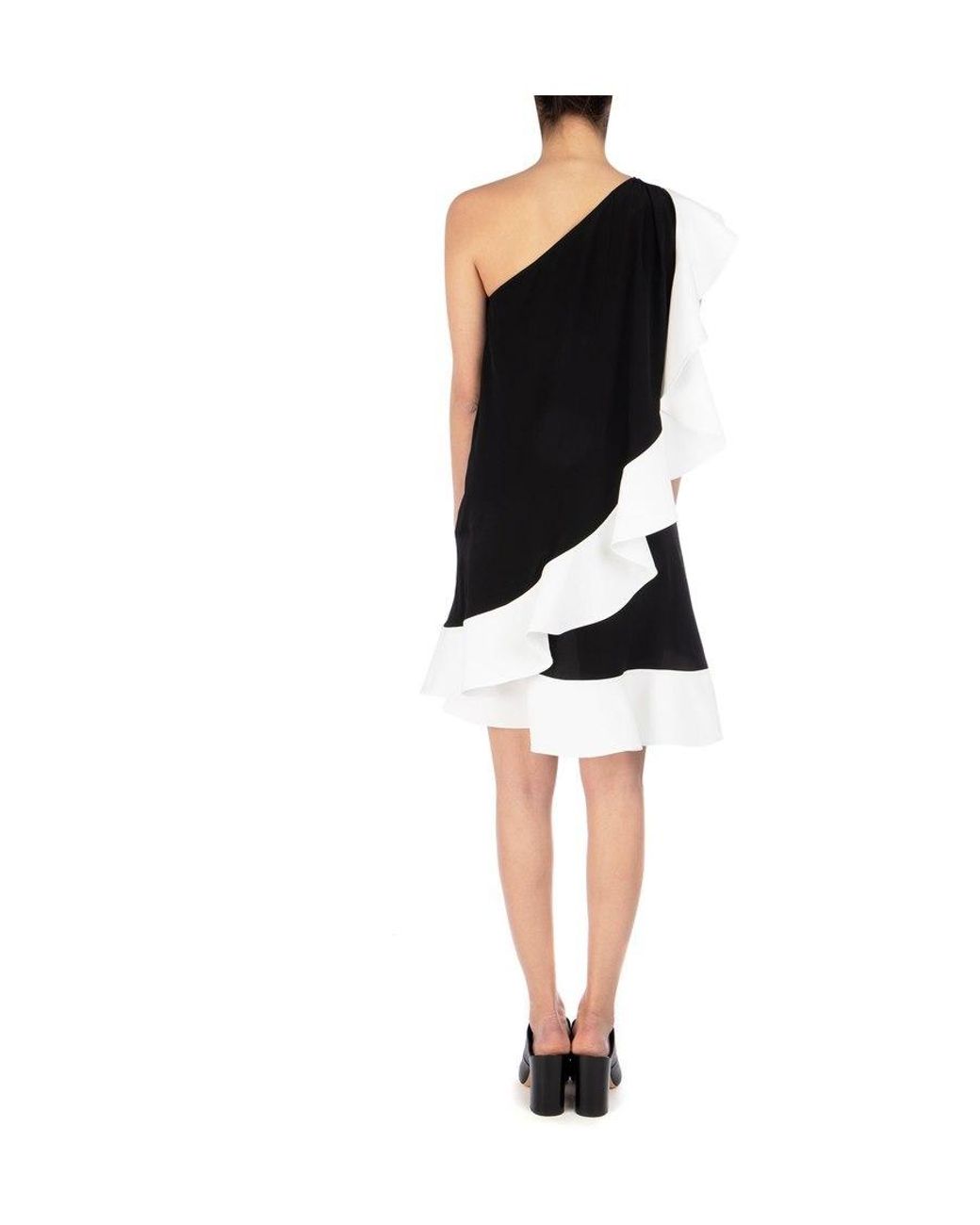 Givenchy Black One Shoulder Ruffle Dress