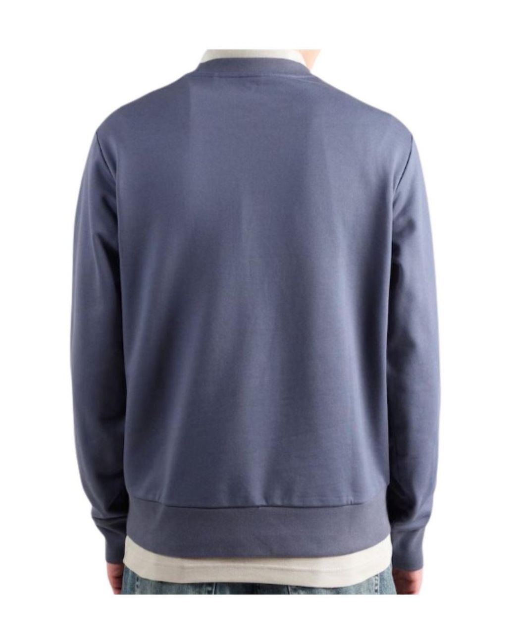 Boss Blue Crew Neck Long-Sleeved Sweatshirt for men