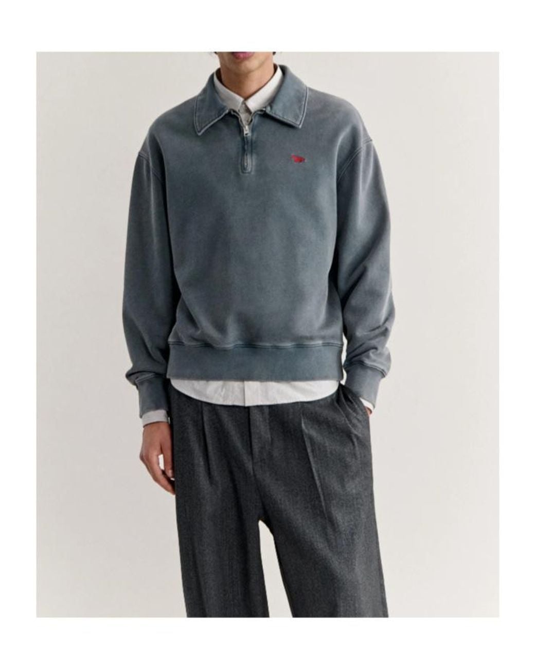 Maison Kitsuné Green Maison Kitsuné Profile Fox Faded Polo Sweatshirt for men