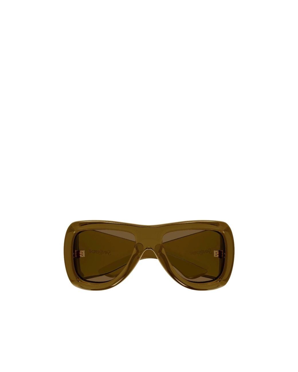 Saint Laurent Brown Glossy-Rimmed Sunglasses
