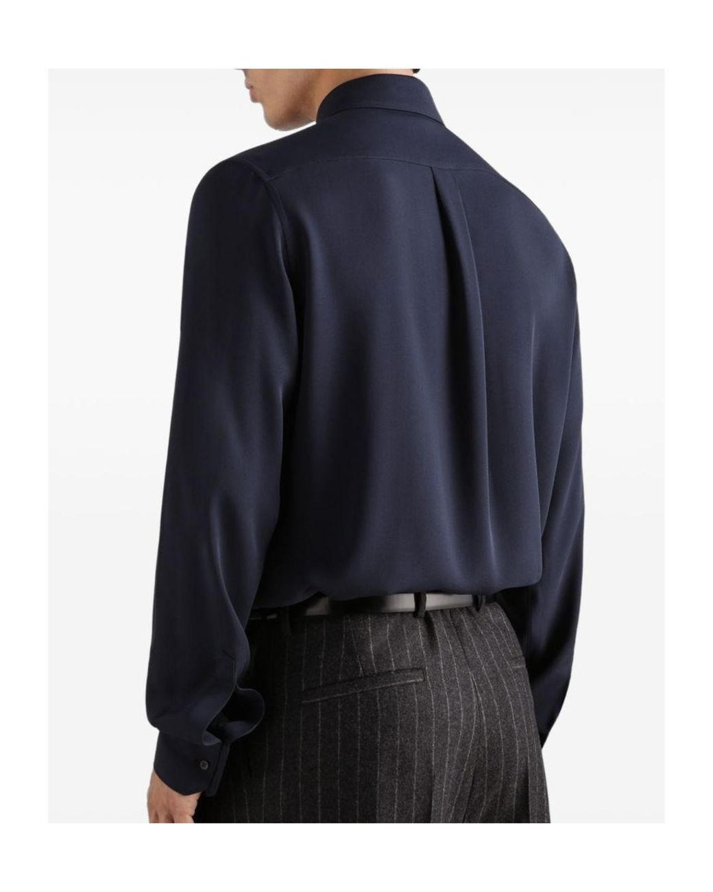 Dolce & Gabbana Blue Collared Long-Sleeved Shirt for men