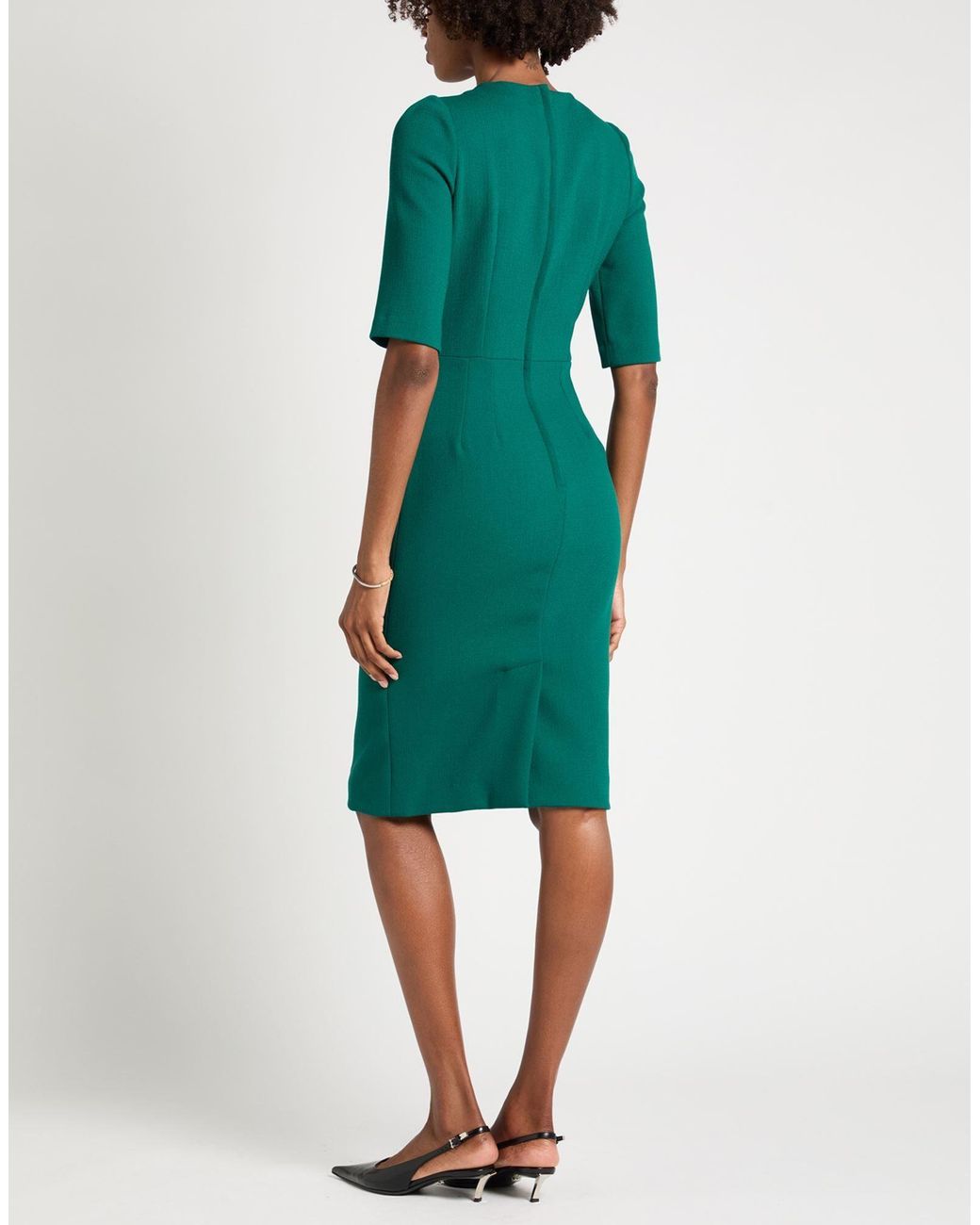 Dolce & Gabbana Green Solid-Colored Bodycon Dress