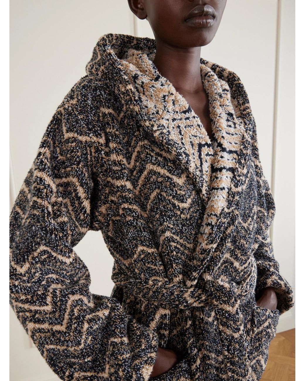 Missoni Gray Hooded Cotton Robe