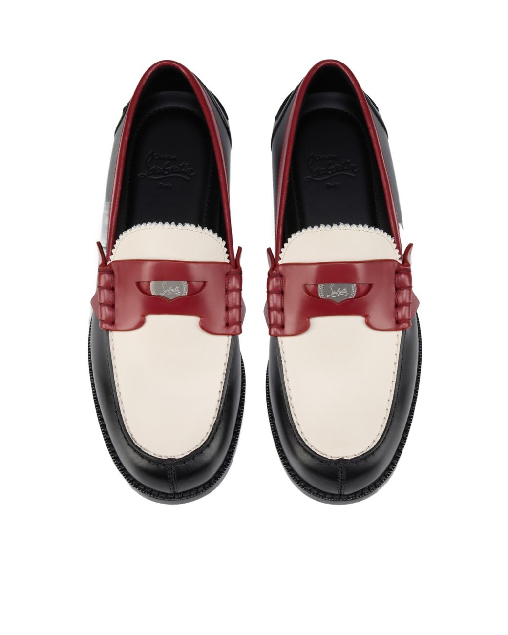 Christian Louboutin Red The Plato Leather Loafers