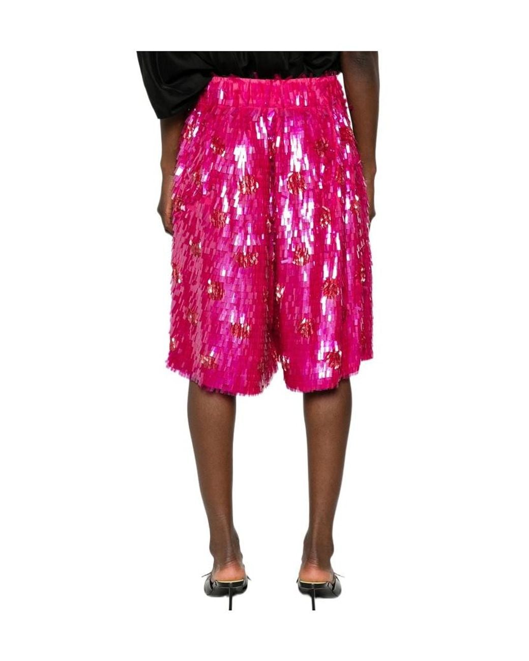 Dries Van Noten Pink Sparkling Casual Shorts