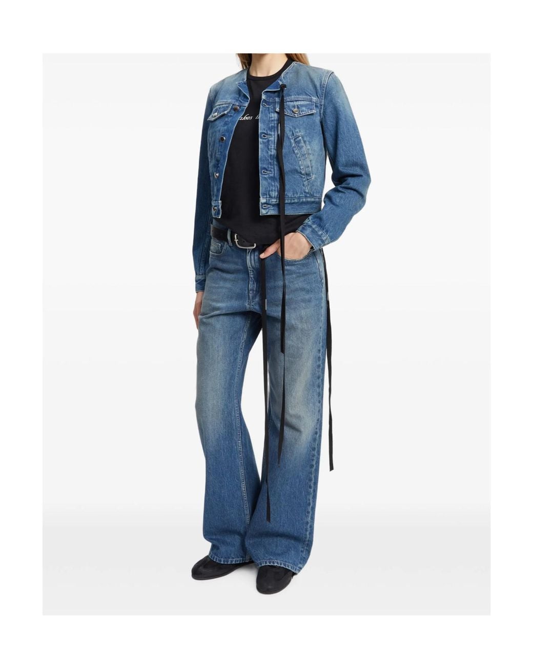Ann Demeulemeester Blue Stonewashed Wide-Leg Jeans