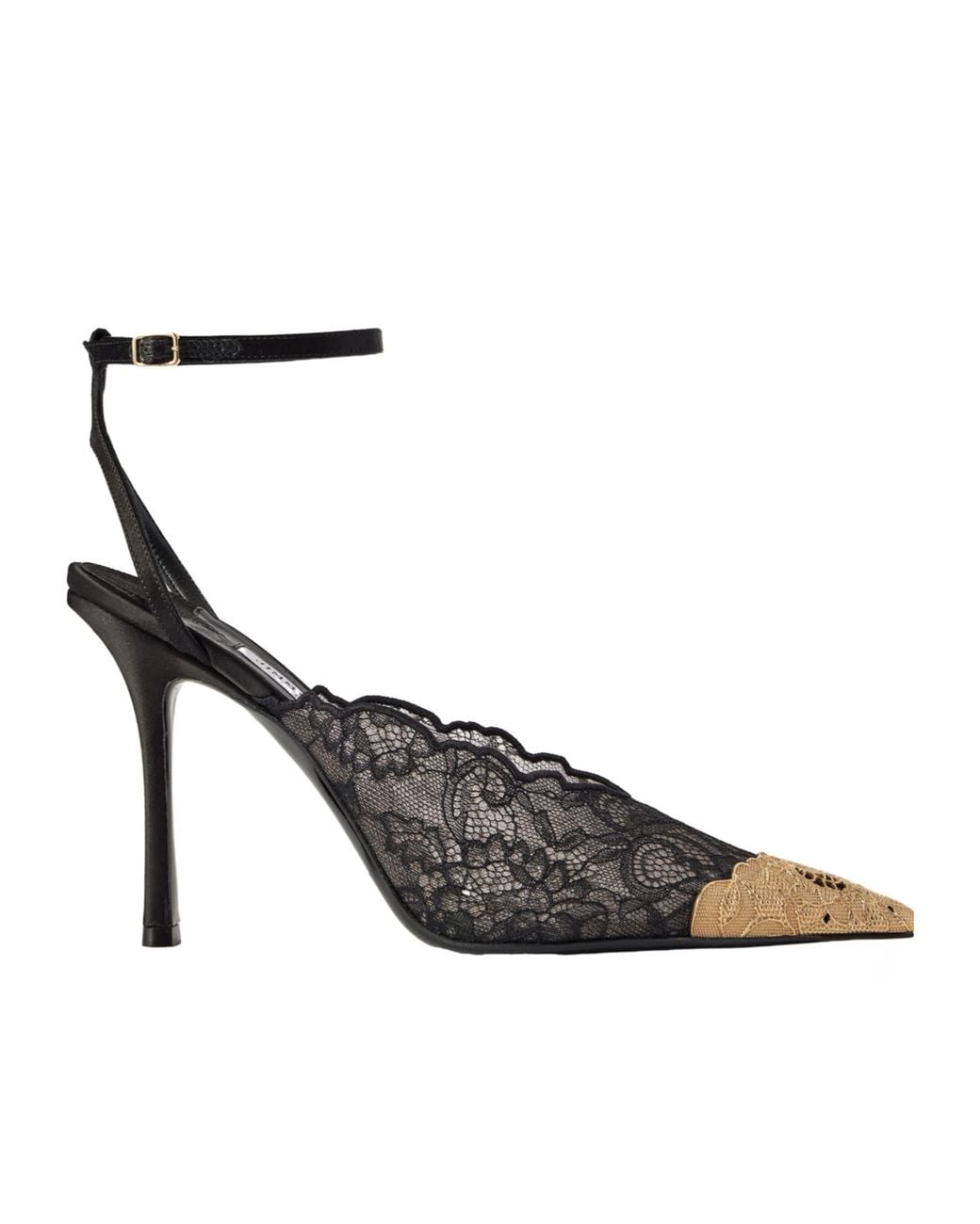 Jimmy Choo Multicolor Satin-Trimmed Lace Pumps
